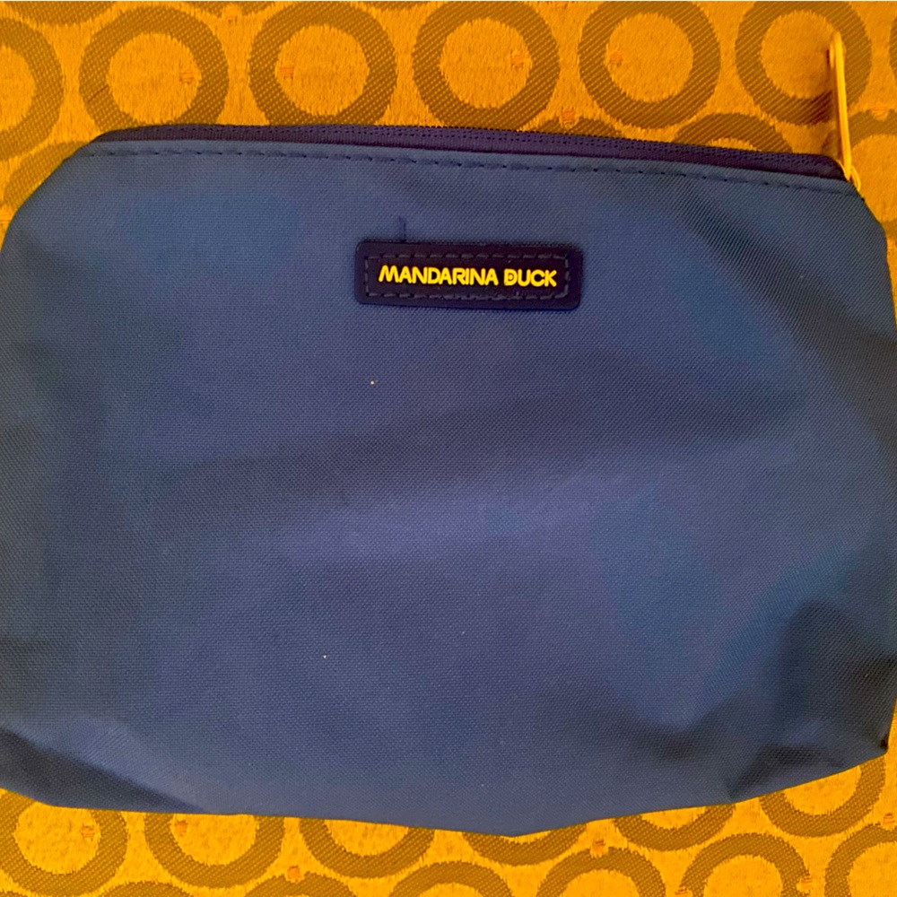 Mandarina Duck blue cosmetic pouch with zipper